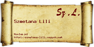 Szmetana Lili névjegykártya